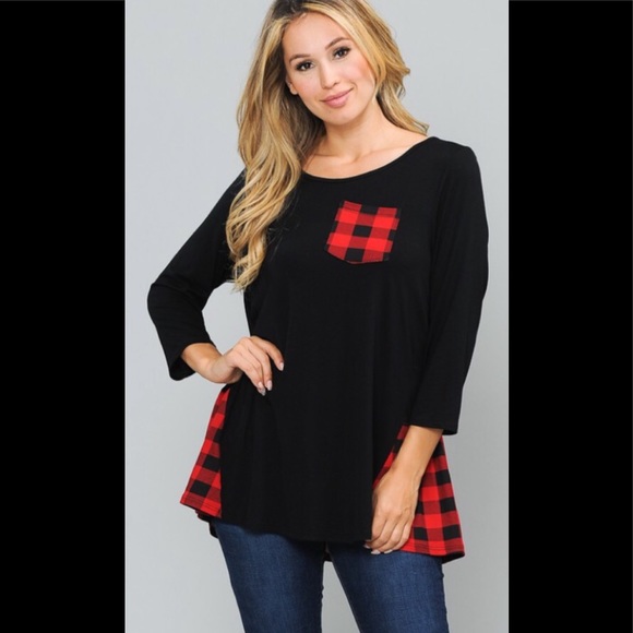 Voll Style Tops - NWT Last 1! Plus Checker Print Top